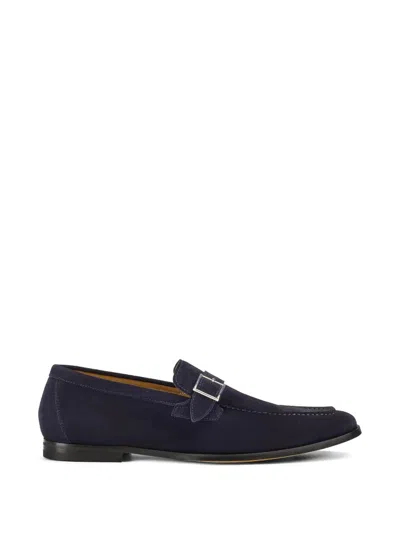 Doucal's Single-buckle Suede Loafers In Blue