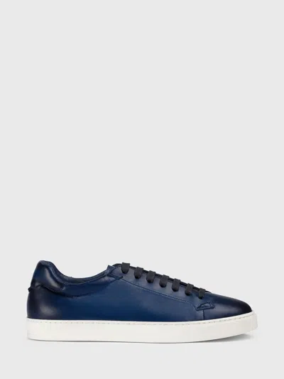 Doucal's Blue Leather Sneakers