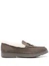 Doucal's Soft Suede Loafers In Gray