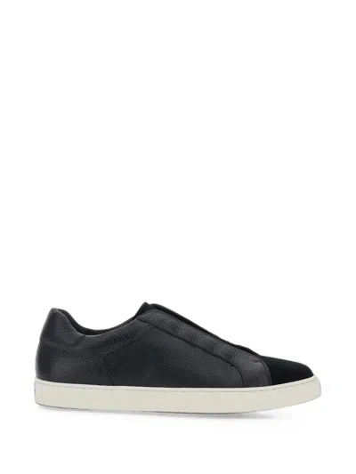 Doucal's Spencer Elastic Panel Slip-on Sneakers In Black