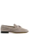 Doucal's Strap-detailing Suede Loafers In Neutrals