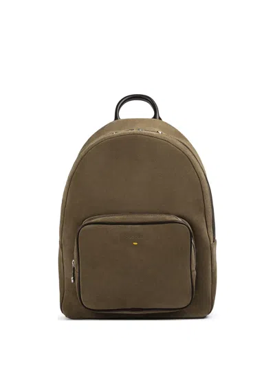 Doucal's Suede Backpack In Green
