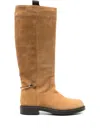 Doucal's Suede Buckle-detail Boots In Neutral