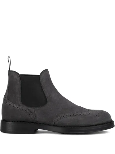 Doucal's Suede Chelsea Boots In Gray