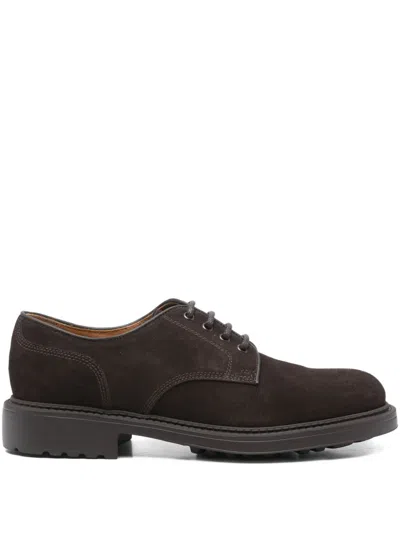 Doucal's Suede Derby Shoes In Brown