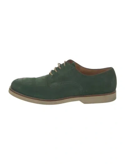 Pre-owned Doucal's Suede Derby Shoes In Green