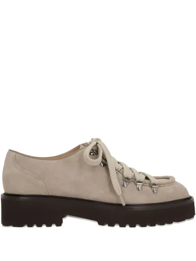 Doucal's Suede Derby Shoes In Neutral