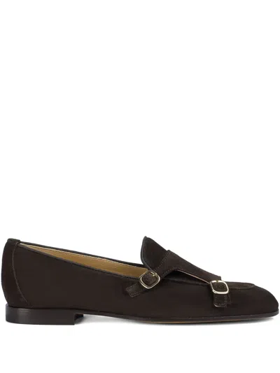 DOUCAL'S SUEDE DOUBLE-BUCKLE LOAFERS