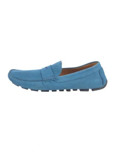 Pre-owned Doucal's Suede Drivers In Blue