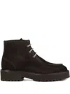 Doucal's Suede Lace-up Boots In Black