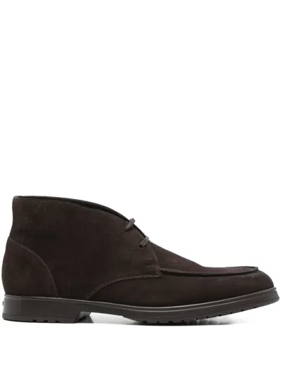 Doucal's Suede Lace-up Boots In Brown