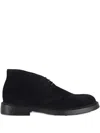 Doucal's Suede Chukka Boot With Round Toe In Blue