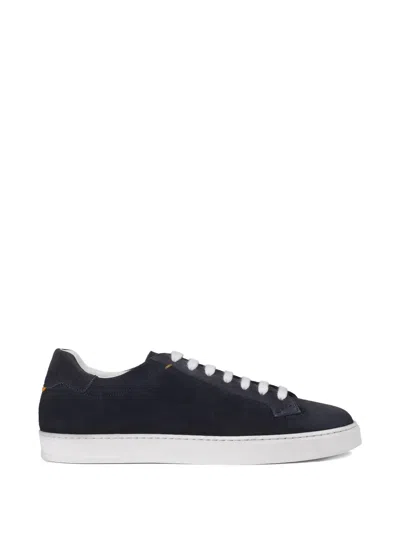Doucal's Suede Lace-up Sneakers In Blue