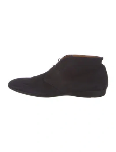 Pre-owned Doucal's Suede Lace-up Boots In Black