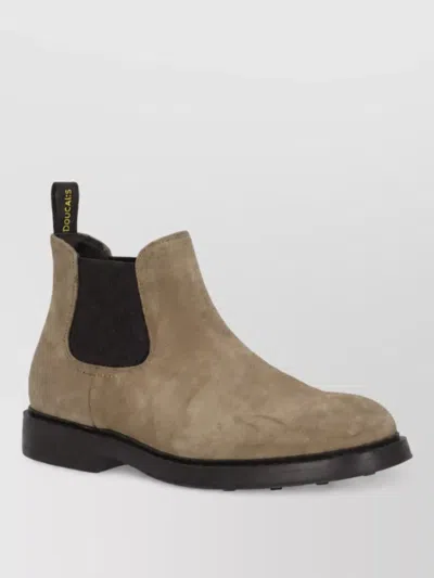 Doucal's Suede Leather Chelsea Boots In Brown