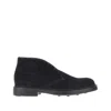 Doucal's Suede Leather Laced Shoes In Blue
