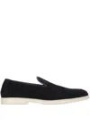 Doucal's Moccasin Shoes With Smooth Suede Finish In Blue