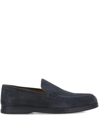 Doucal's Suede Penny Loafers In Black