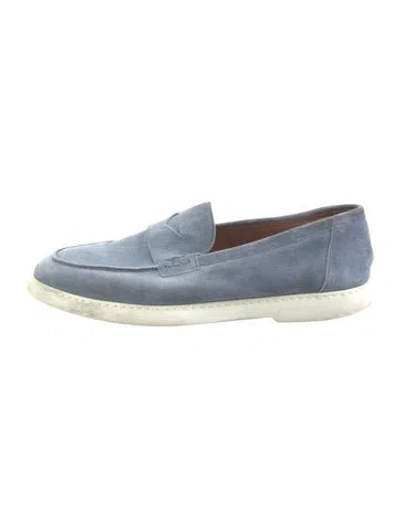 Pre-owned Doucal's Suede Loafers In Blue