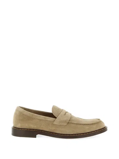 Doucal's Suede Loafers In Metallic