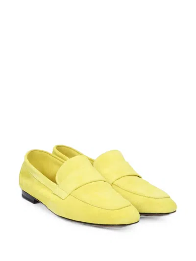 Doucal's Suede Penny Loafers In Yellow