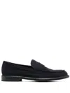 Doucal's Suede Penny-slot Loafers In Blue