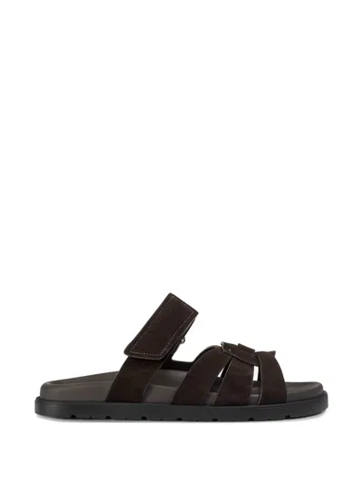 Doucal's Suede Sandals In Brown