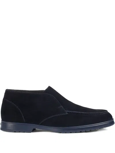 Doucal's Suede Slip-on Boots In Blue