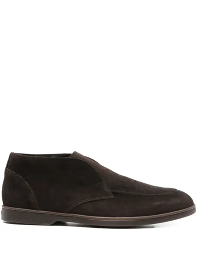 Doucal's Suede Slip-on Desert Boots In Brown