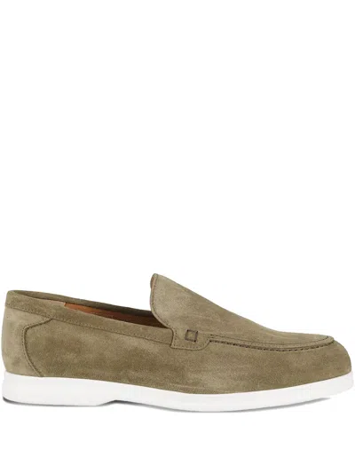 Doucal's Suede Slip-on Loafers In Brown