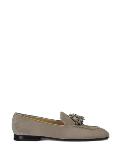 Doucal's Suede Tassels Loafers In Gray