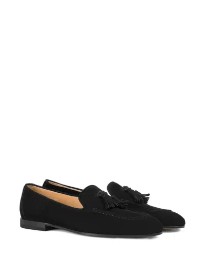 Doucal's Tassel-detailed Suede Loafers In Black