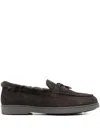 Doucal's Tassel-embellished Suede Loafers In Brown