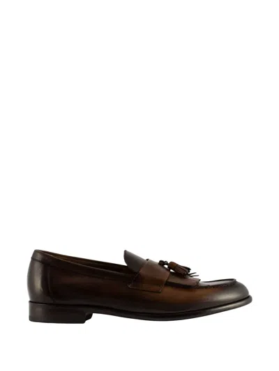Doucal's Tassel Fringe Loafers In Brown