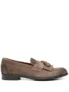 Doucal's Classic Suede Tassel Loafers With Bowl Stitching In Brown