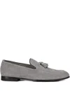 Doucal's Slip-on Grey Suede Flat Shoes