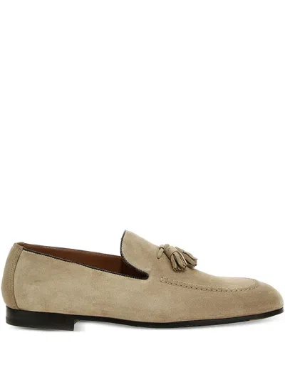 Doucal's Tassel Suede Loafers In Brown