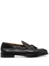 Doucal's Black Slip-on Loafers With Tassel Detail In Schwarz