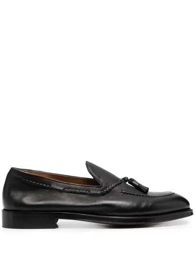 DOUCAL'S TASSEL-TRIM LEATHER LOAFERS