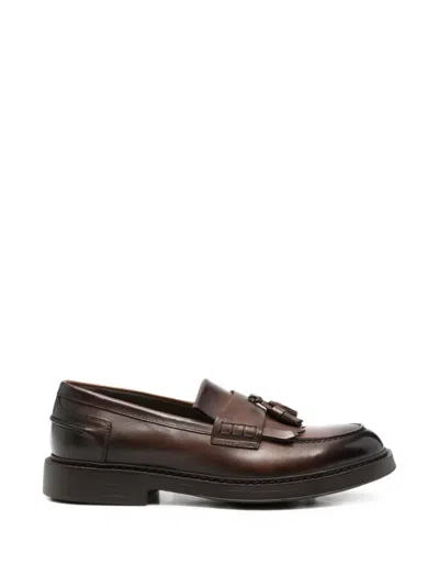 Doucal's Man Loafers Tan Size 10 Leather In Brown