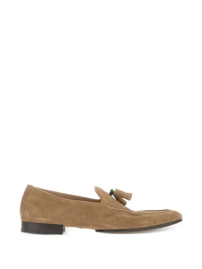 Doucal's Tassel-detail Suede Loafers In Brown