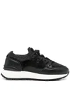 Doucal's Textured Black Trainers With Durable Rubber Sole In Black