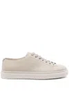 Doucal's Textured Leather Trainers In Neutral