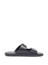 Doucal's Touch-strap Leather Sandals In Black