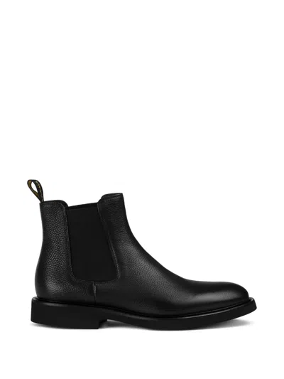 Doucal's Tumbled Leather Boots In Black