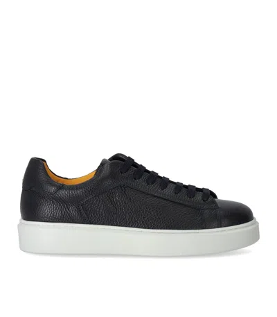 Doucal's Tumblet Dark Blue Sneaker In Black