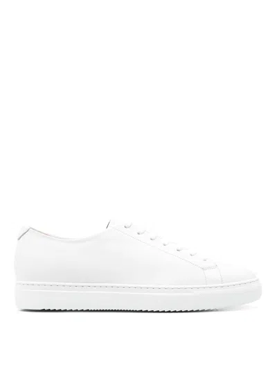 DOUCAL'S WHITE SMOOTH LEATHER SNEAKERS