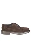 Doucal's Wingtip Derby Shoe With Brogue Detailing In Brown