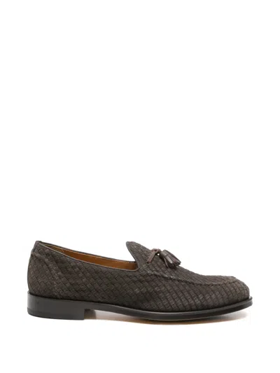 Doucal's Woven Tassel Loafers In Brown