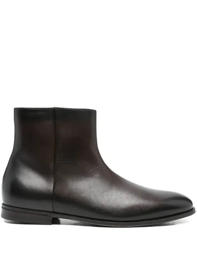 Doucal's Zip-detail Leather Boots In Black